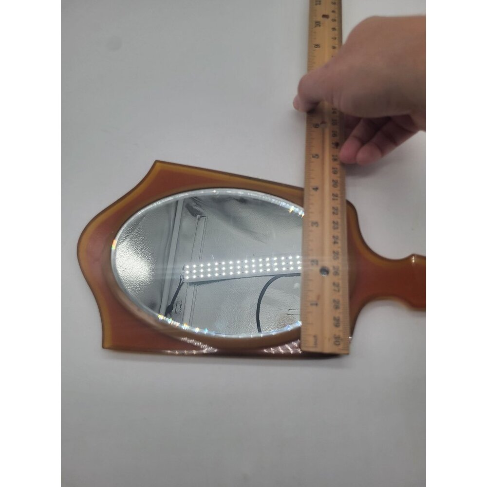 Vtg Art Deco Pearlized Celluloid Bakelite Hand Held Mirror - Picture 6 of 10
